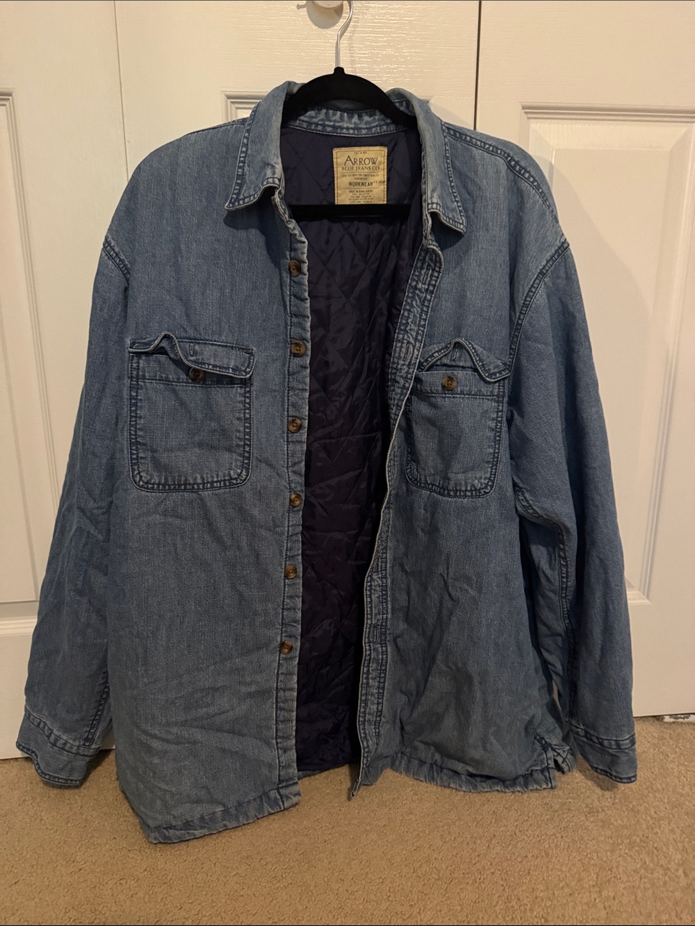Arrow Light Blue Quilted-Lined Denim Shirt Jacket